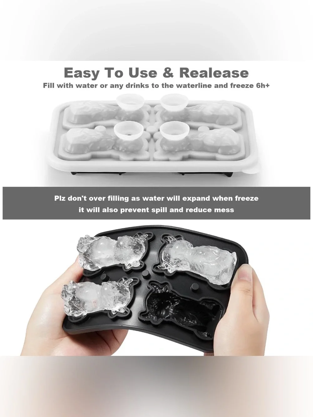 Novelty Ice Cube Mold – Highland Cow